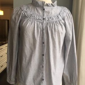 Long Sleeve Ruffle Strip Blouses